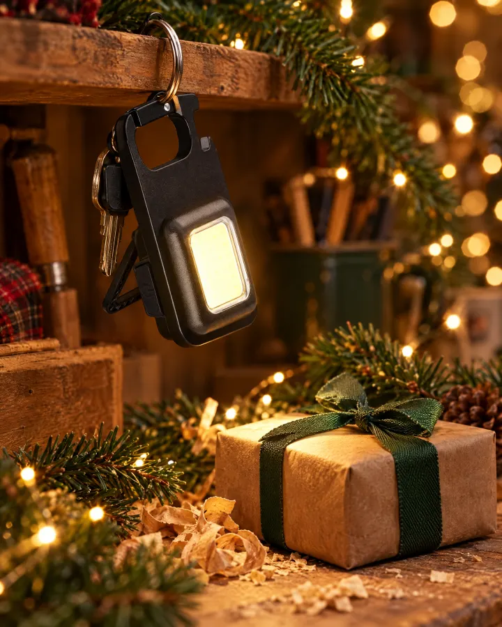 COB-Arbeitsleuchte in weihnachtlicher Szene